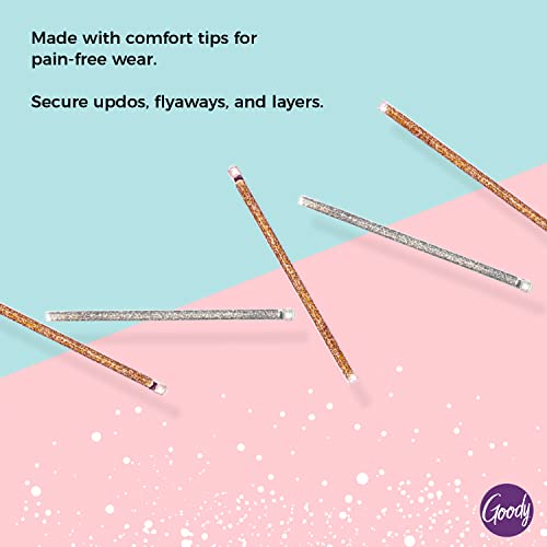 Goody Icy Holiday Enameled Bobby Pin Set, 5 Count Silver and Gold