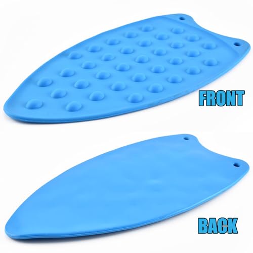 LeLehome Silicone Iron Rest Mat - Heat Resistant 10.5" x 4" Pad, Blue