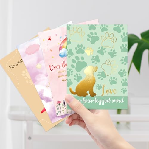 Foil Pet Sympathy Cards with Envelopes - 6 Unique Designs