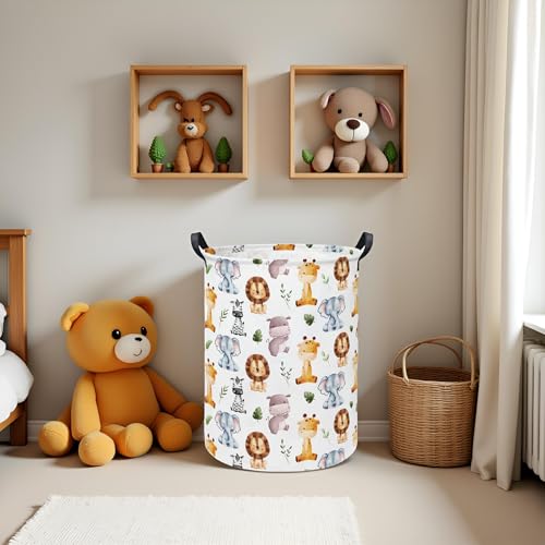 Cute Animals Baby Laundry Hamper - Waterproof Kids Storage Bin