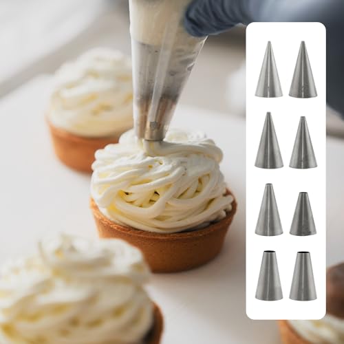 WINDAWNKE 9-Piece Large Stainless Steel Piping Tips Set for Cake Decorating