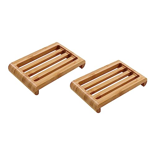 Eco-Friendly Bamboo Soap Dish with Quick Drainage & Non-Slip Base