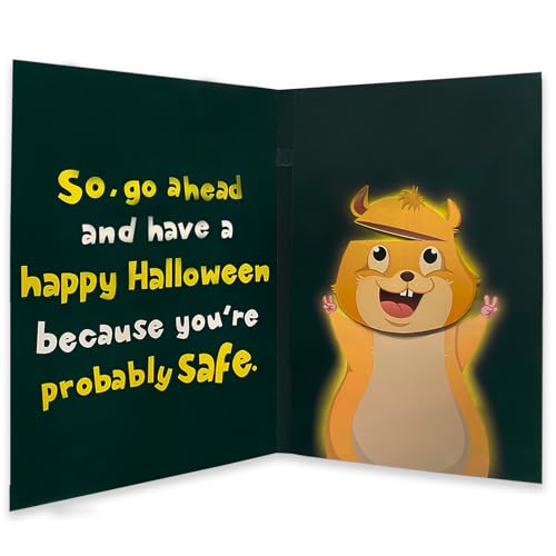 Funny Halloween Card with Sound and Shaking Head Motion Chipmunk