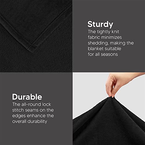 Utopia Bedding King Size Fleece Blanket - Black Plush Microfiber