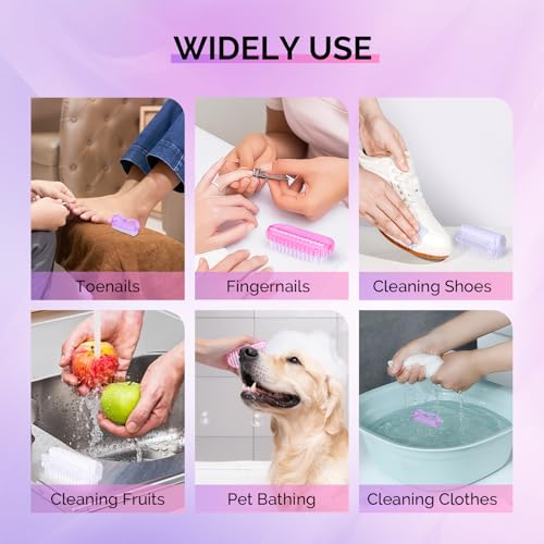 MelodySusie 3-Pack Nail Brush Set for Cleaning Fingernails and Toenails