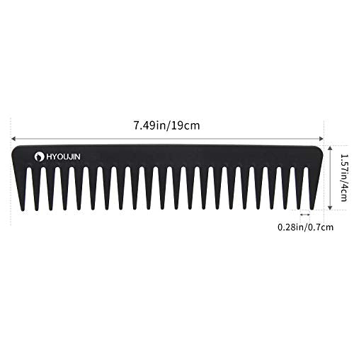 HYOUJIN Carbon Wide Tooth Detangling Comb for Wet and Dry Hair