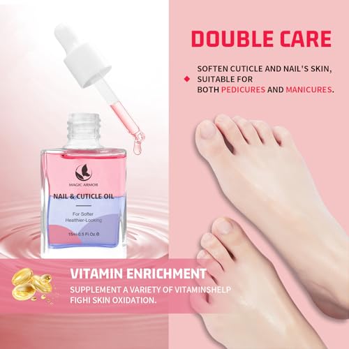 MAGIC ARMOR Cuticle Oil for Nails 15ml - Nail Strengthener with Vitamin E