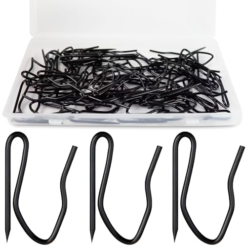 Heavy Duty Stainless Steel Curtain Hooks 60 Pack - 1.3 Inch Black