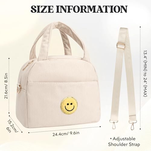 Kids Lunch Bag Lunch Box for Teen Girl & Boy - Beige/Off White