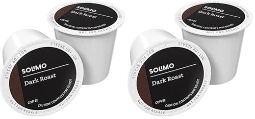 Solimo Dark Roast Coffee Pods - 100 Count (Pack of 2) - Compatible with Keurig