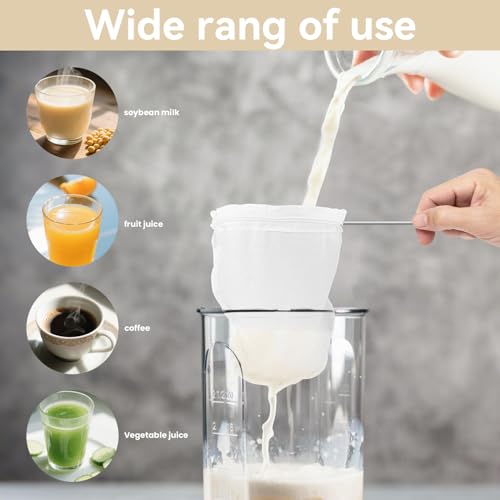 Ultra-Fine Mesh Strainer Bag with Stainless Steel Handle - Reusable