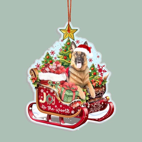 German Shepherd Christmas Ornament - Double-Sided Aluminum Holiday Decor