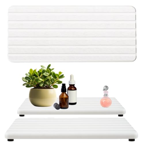 Ankzon 2-Pack Fast-Drying Diatomite Sink Tray, Ultra-Absorbent Soap Holder
