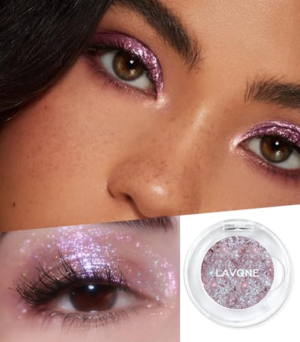 LAVONE Multichrome Eyeshadow Powder, Iridescent Color-Shifting Sparkle