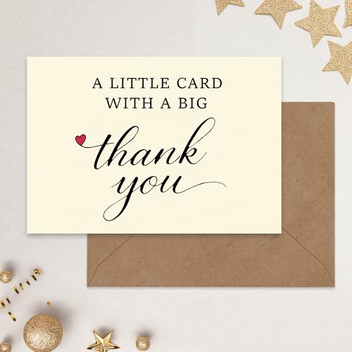 Cheerin 20-Pack Thank You Cards with Envelopes, White 3x5 Note Card Set