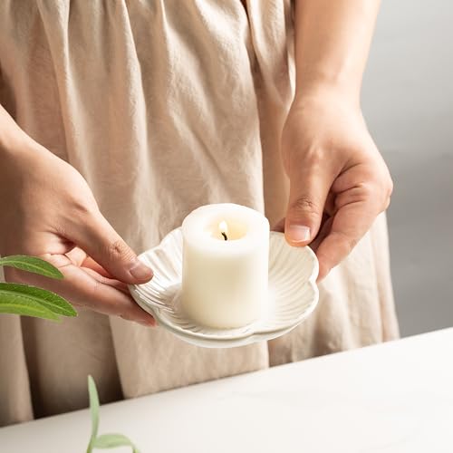 BEUNAIZER Ceramic Candle Holder Plate for Pillar & Tealight Candles