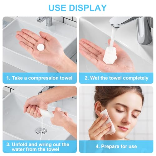 220 Pcs Compressed Towels for Face, Mini Portable Compressed Towel Tablets, Disposable Washcloths for Travel, Compress Towels Camping Toilet Paper Hand Facial Coin Tissue