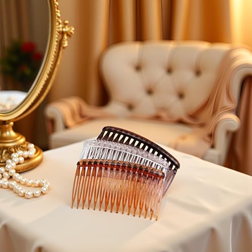 French Side Hair Combs 3-Pack Plastic Insert Combs for Women