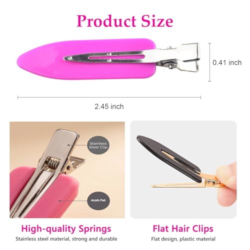 eswala No Crease Hair Clips - 40 Pcs Multicolor Creaseless Hair Pins for Makeup