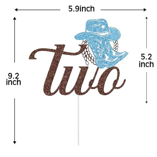 Cowboy 2nd Birthday Cake Topper - Western Theme Decoration