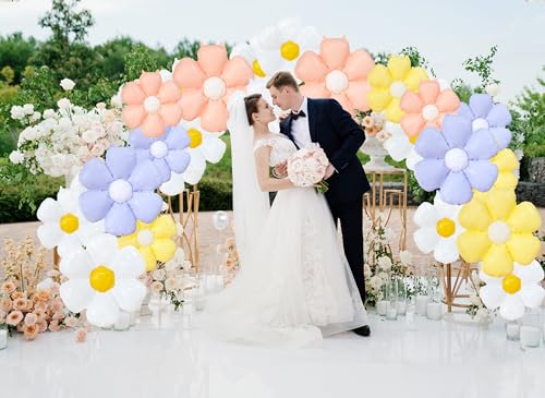 Boho Daisy Balloons Set - 16PCS Flower Balloons for Parties