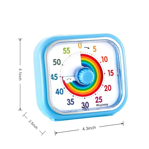 Rainbow Blue Visual Timer for Kids & Adults - 60 Minute Countdown