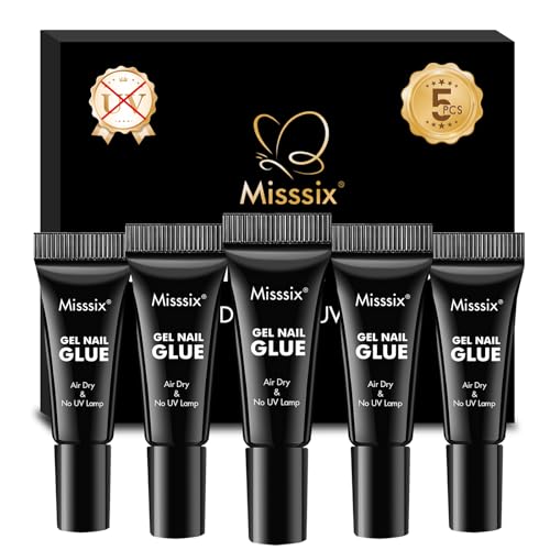 Misssix Super Strong Nail Glue 5-Pack for Press On Nails & Tips