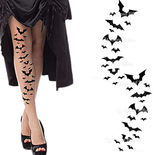 Bat Halloween Temporary Tattoos Waterproof Body Art Stickers for Adults
