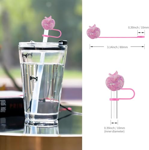 Pink Hearts Silicone Straw Covers for Stanley Cup Tumblers 30/40 oz