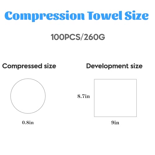 100 Pack Mini Compressed Towels - Portable Disposable Wipes for Travel