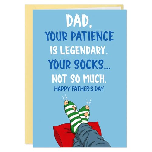 Funny Father's Day Card - Legendary Patience Joke with Envelope