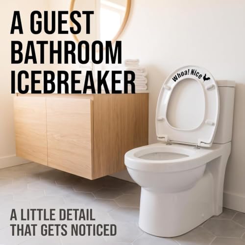 Funny Toilet Seat Decal Waterproof Vinyl Quote Sticker for Bathroom Decor