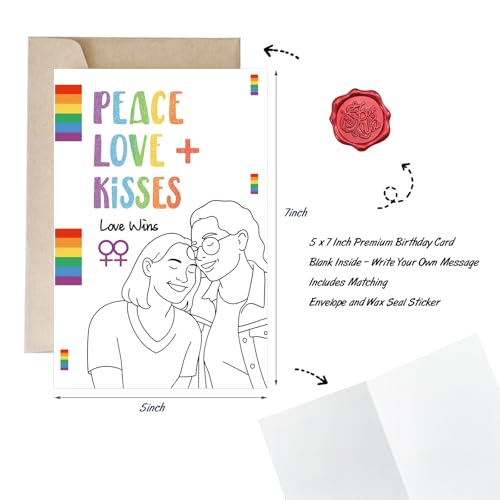 LGBTQ+ Anniversary Card with Envelope – Love Is Love Design