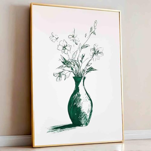 Vintage Floral Canvas Wall Art - Abstract Flower Design 16x24in