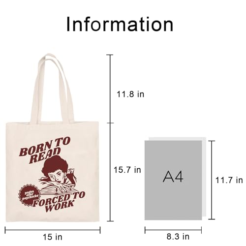 Teeglow Book Canvas Tote Bag for Women - Aesthetic Reusable Grocery & Reader Gift - Tote Bag-a