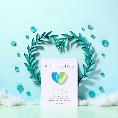 Heart Pocket Hug Token Gifts for Family - Inspirational Blue & Green
