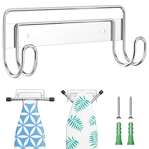 LOXSUN Stainless Steel Ironing Board Hanger - Wall Mount for T & Y Leg