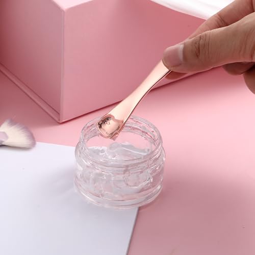 JIYIN 3-Piece Mini Metal Makeup Spatula Set for Skincare and Creams
