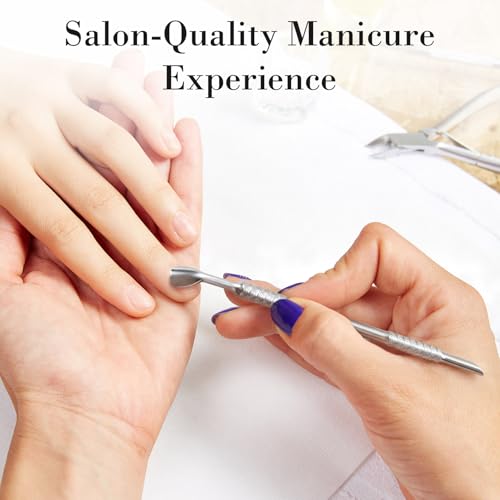 SmallCat Stainless Steel Cuticle Pusher with 180 Grit Nail Files