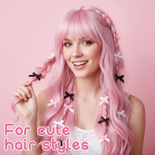 30 Pcs Mini Satin Bow Hair Clips Y2K Hair Accessories for Women Girls