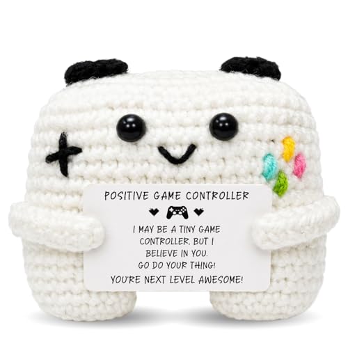 Handmade Crochet Game Controller Gift - Positive Support for Gamers