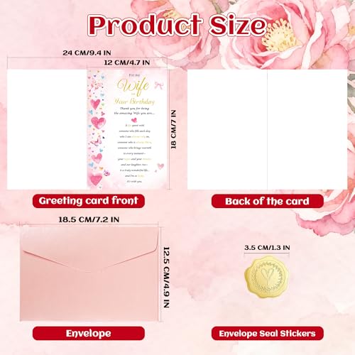 Funny Birthday Card for Wife - Premium 5x7 Romantic Greeting