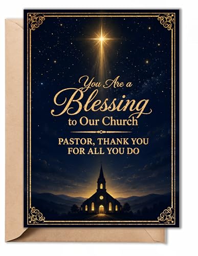Pastor Appreciation Card – Elegant 5x7 Thank You Card with Envelope