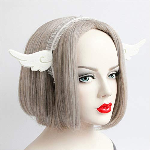 LittleLuluda White Angel Wings Headband Felt Cloth Hair Accessory for Cosplay