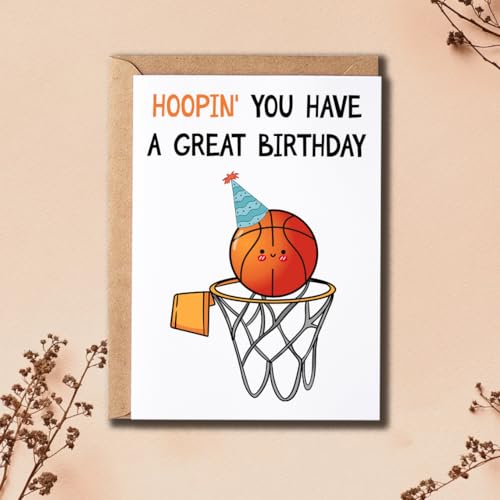 Basketball Birthday Card - Cute Card for Him, 5x7 inches