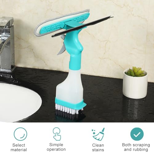 Kakalote Blue 4-in-1 Window Cleaning Kit with Squeegee & Spray Bottle