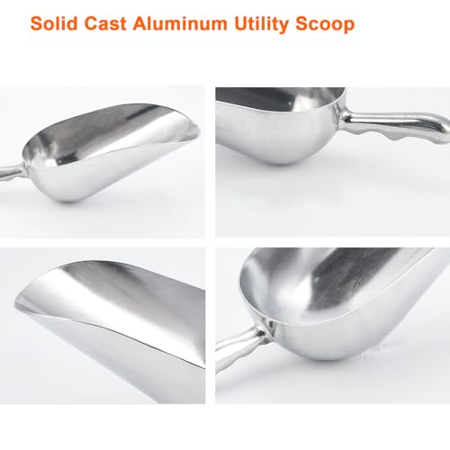 6 OZ Premium Cast Aluminum Utility Scoop for Kitchen & Bar