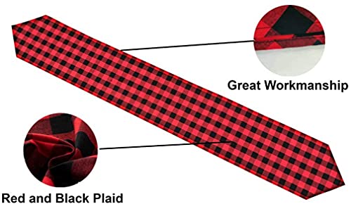 Red & Black Buffalo Check Table Runners 8 Pack - 72 Inch for Christmas & Parties