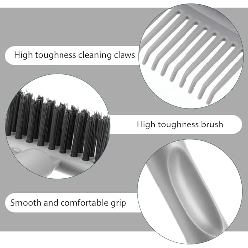 Qianyu 2-in-1 Hair Brush Cleaner Tool & Comb Remover (2-Pack, Grey)