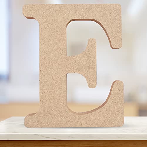 4 Inch Unfinished Wooden Letter E Standing Alphabet Sign for DIY Craft